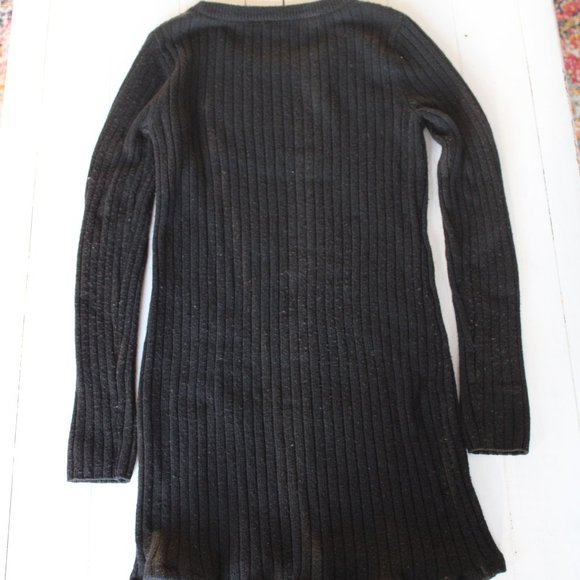 Black Long Sleeve Knit Sweater Mini Dress From Gap - Picture 2 of 6